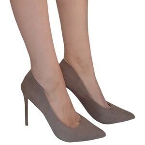 MADDEN GIRL Suede Tan High Heel Pump Shoes 8